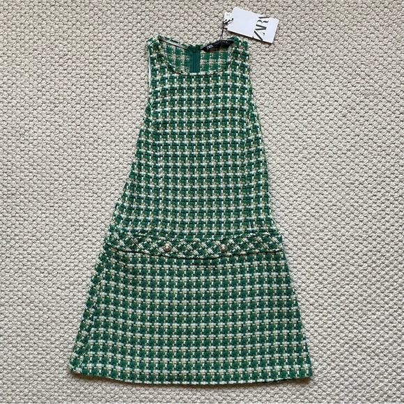 NWT Zara sleeveless textured pinafore dress - Picture 3 of 12